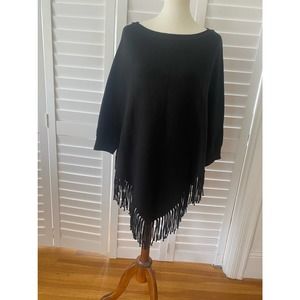 Calvin Klein Fringe Poncho